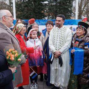 Teema-aastale kohaselt läkitasid tänavu koos presidendipaariga Eesti Vabariigile õnnitlusi eri rahvuskogukondade esindajad (Raul Mee)